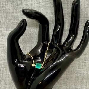 New Gold Plated Sterling Silver & Lab-Created Tourmaline Bracelet